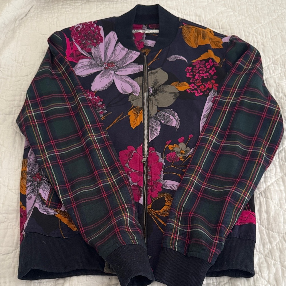 Floral Plaid Men's Bomber Jacket